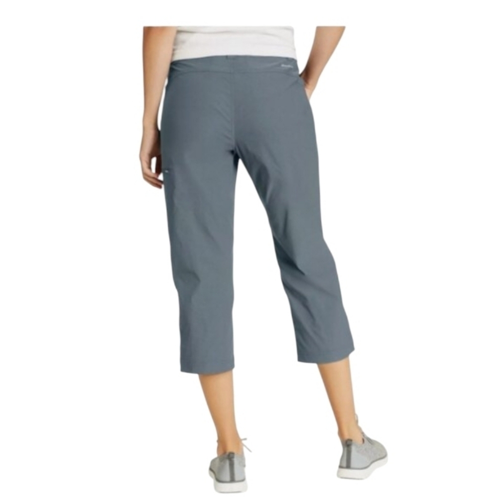 Eddie Bauer Casual Gray/Blue Cropped Pants. Sz 10 (Bin -B)